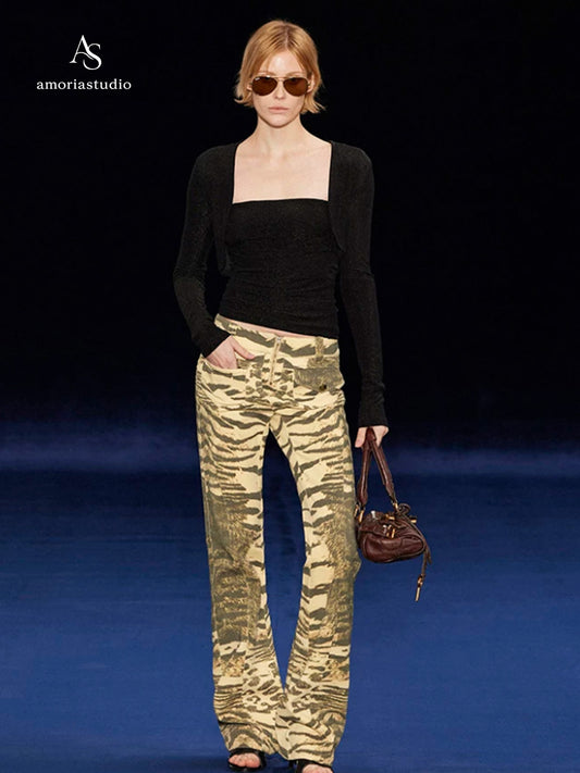 Wild Ember Flared Tiger Pants