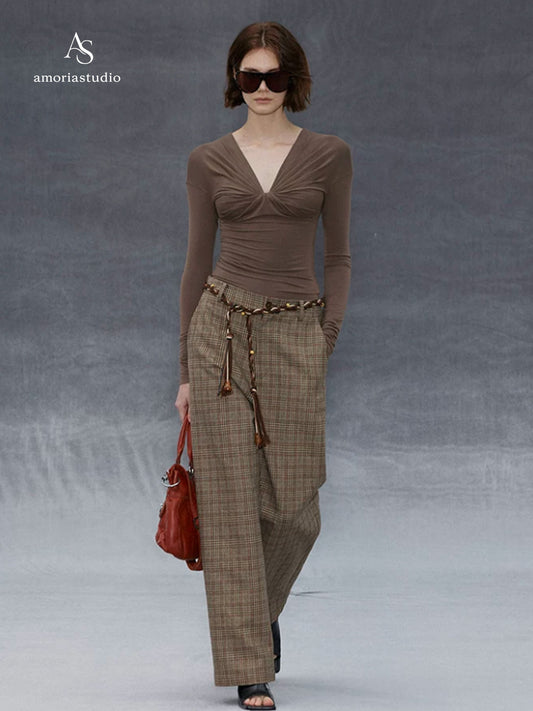 Soft Drape Ruched Knit Pullover