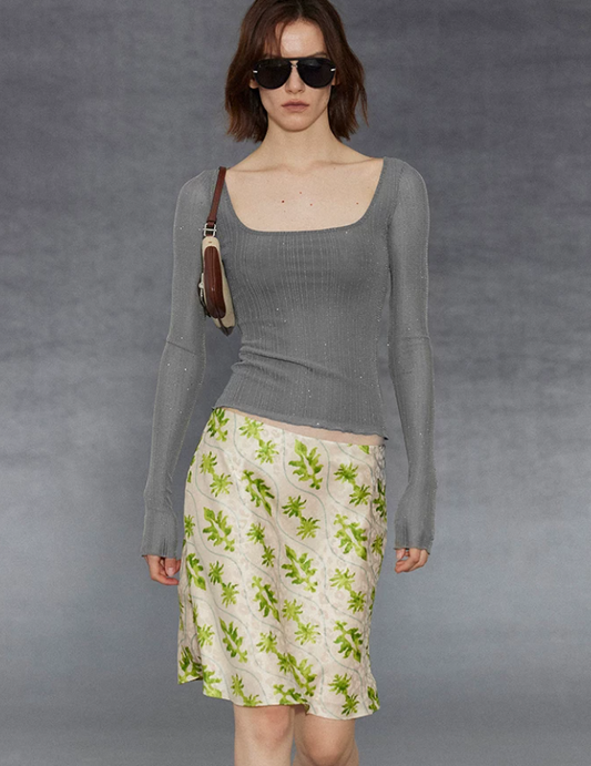 Vintage Satin Plaid Mermaid Skirt
