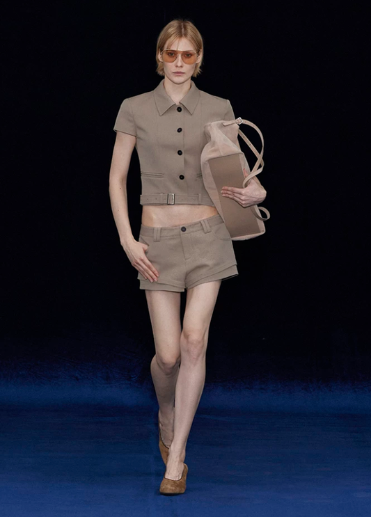 Élan Ribbon Tailored Collar Top