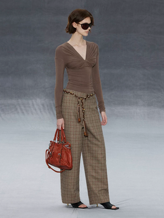 Soft Drape Ruched Knit Pullover